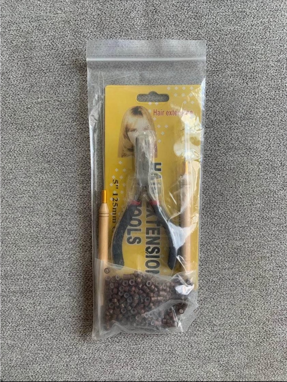 Hair Extension Tools Kit with Brown Micro Beads - For Men Accessories